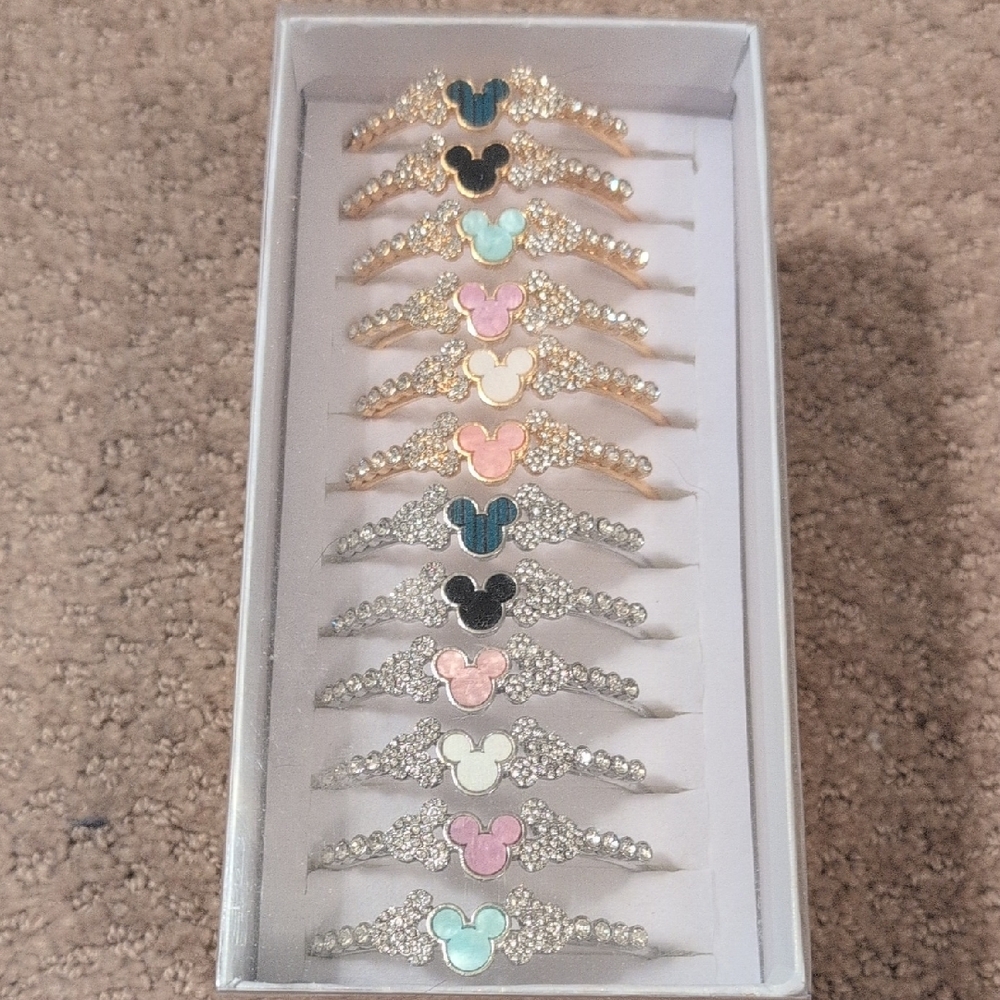 Mickey Mouse 12 Crystal Bracelets Set NEW